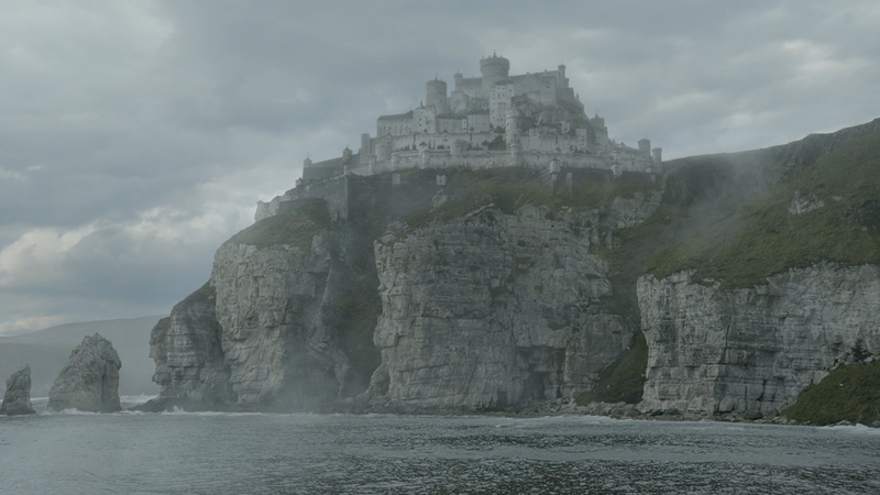 The castle here is a 3D render, while everything else in the background is a matte painting.
